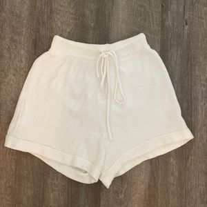 white knit shorts
